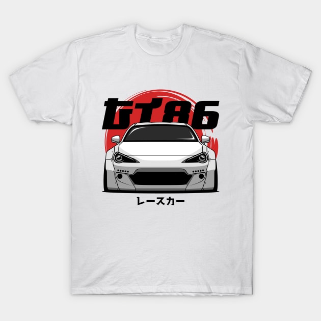 White GT 86 Front T-Shirt by GoldenTuners